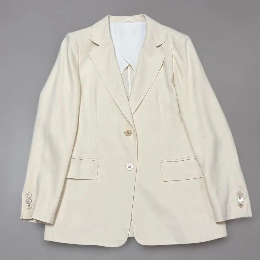 【美品✨ストレッチ 近年】 ANAYI リネン混 テーラードジャケット アナイ