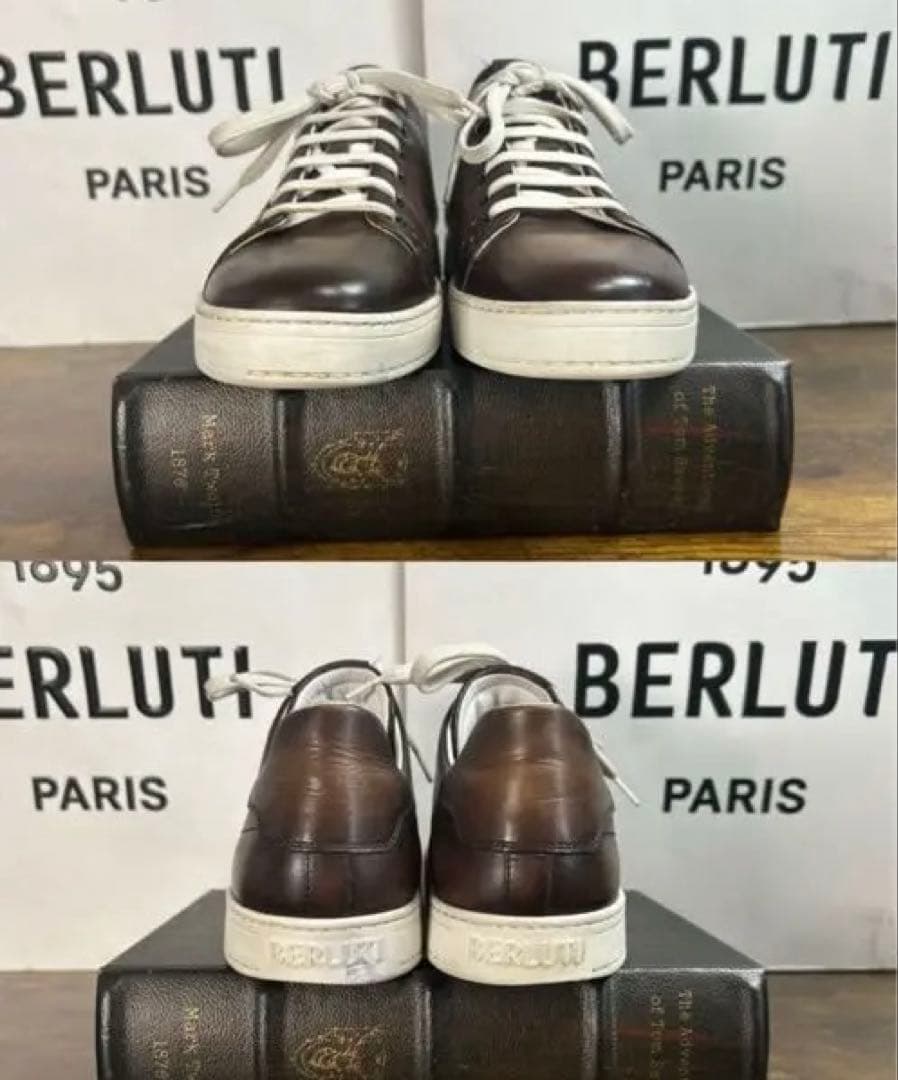 BERLUTI ブラウン レザー スニーカー