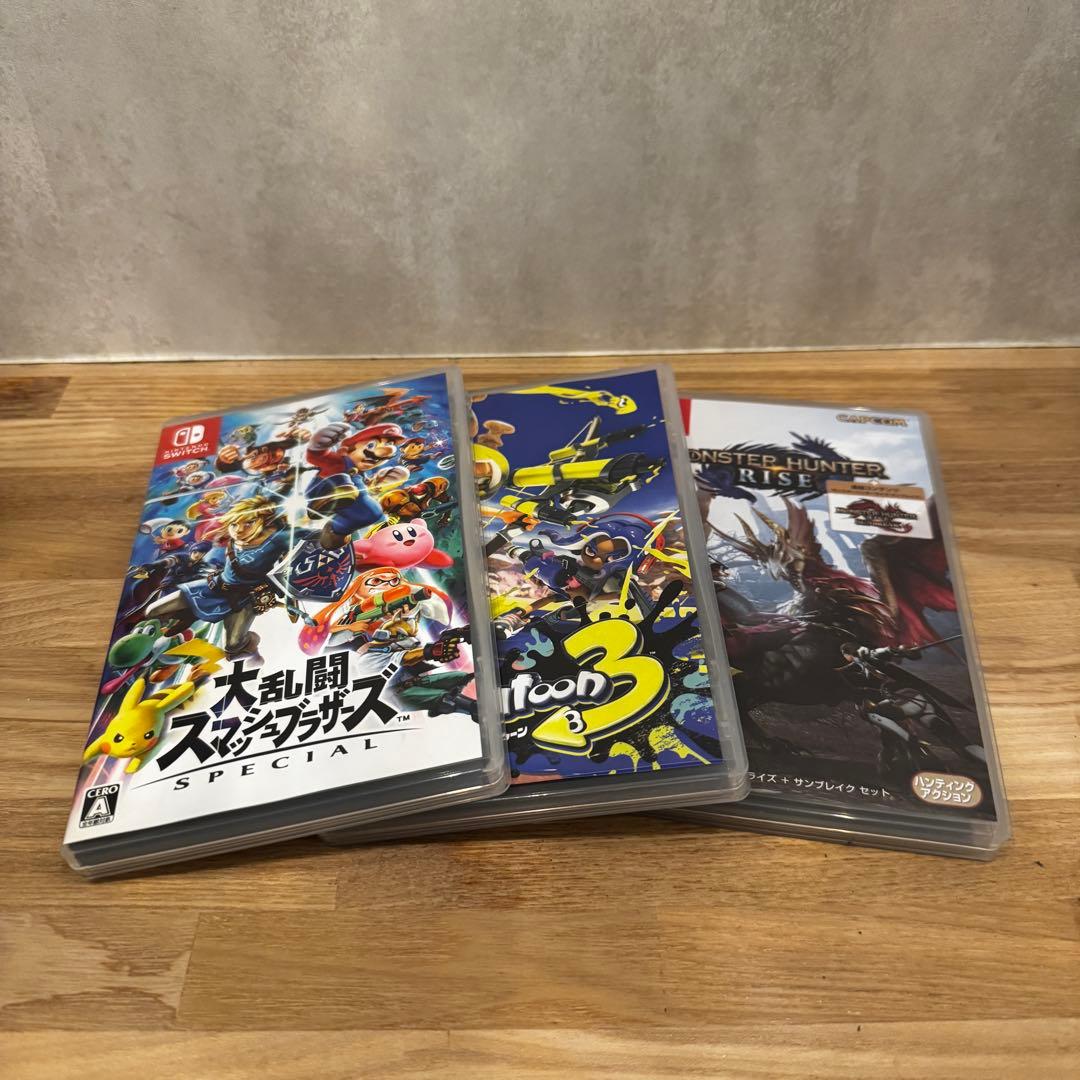 Nintendo Switch ジョイコン ゲームソフト3本 ケース2種 セット