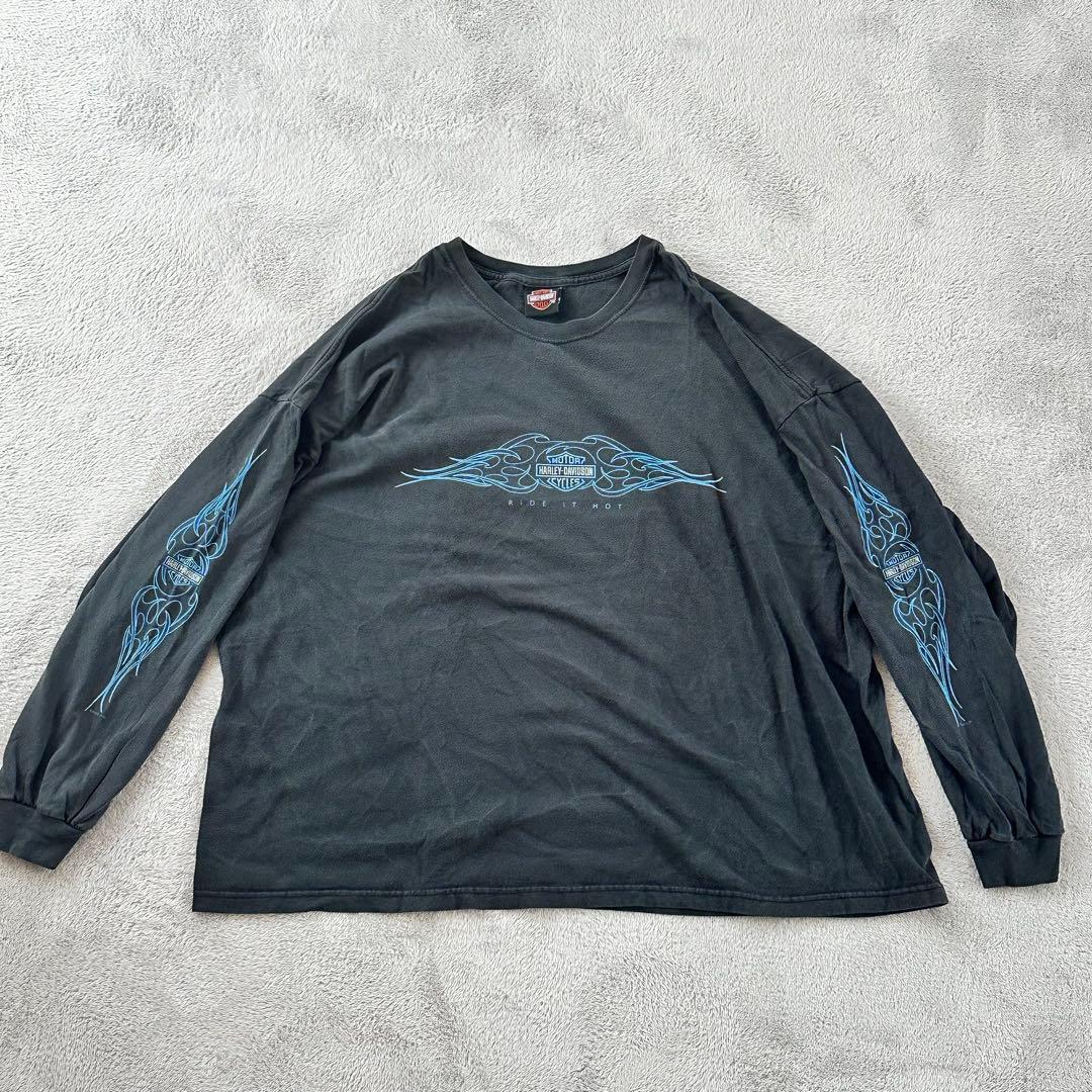 Harley Davidson トライバル フレイム ブルー ロンT