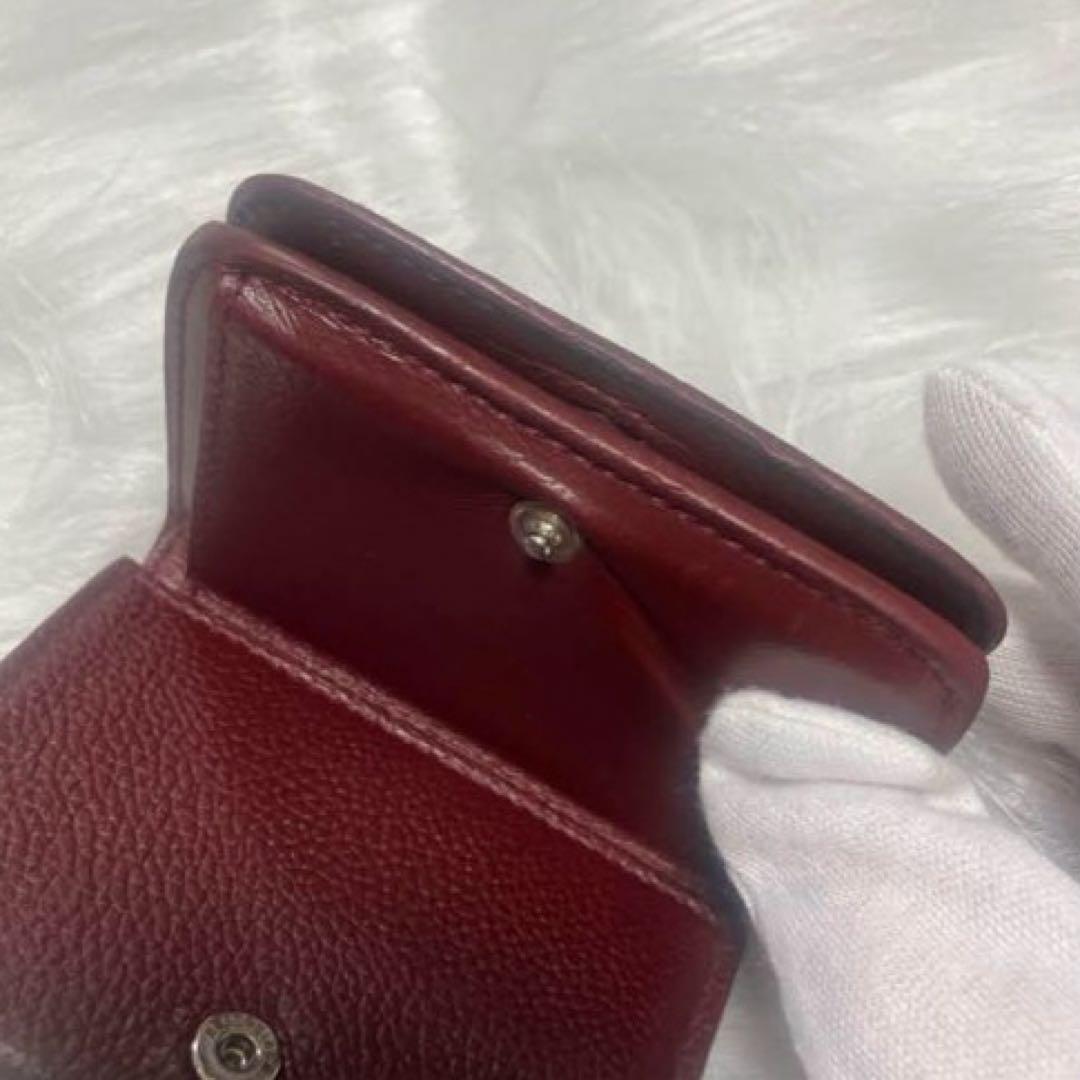 BALENCIAGA三つ折り財布　赤茶色　あずき色