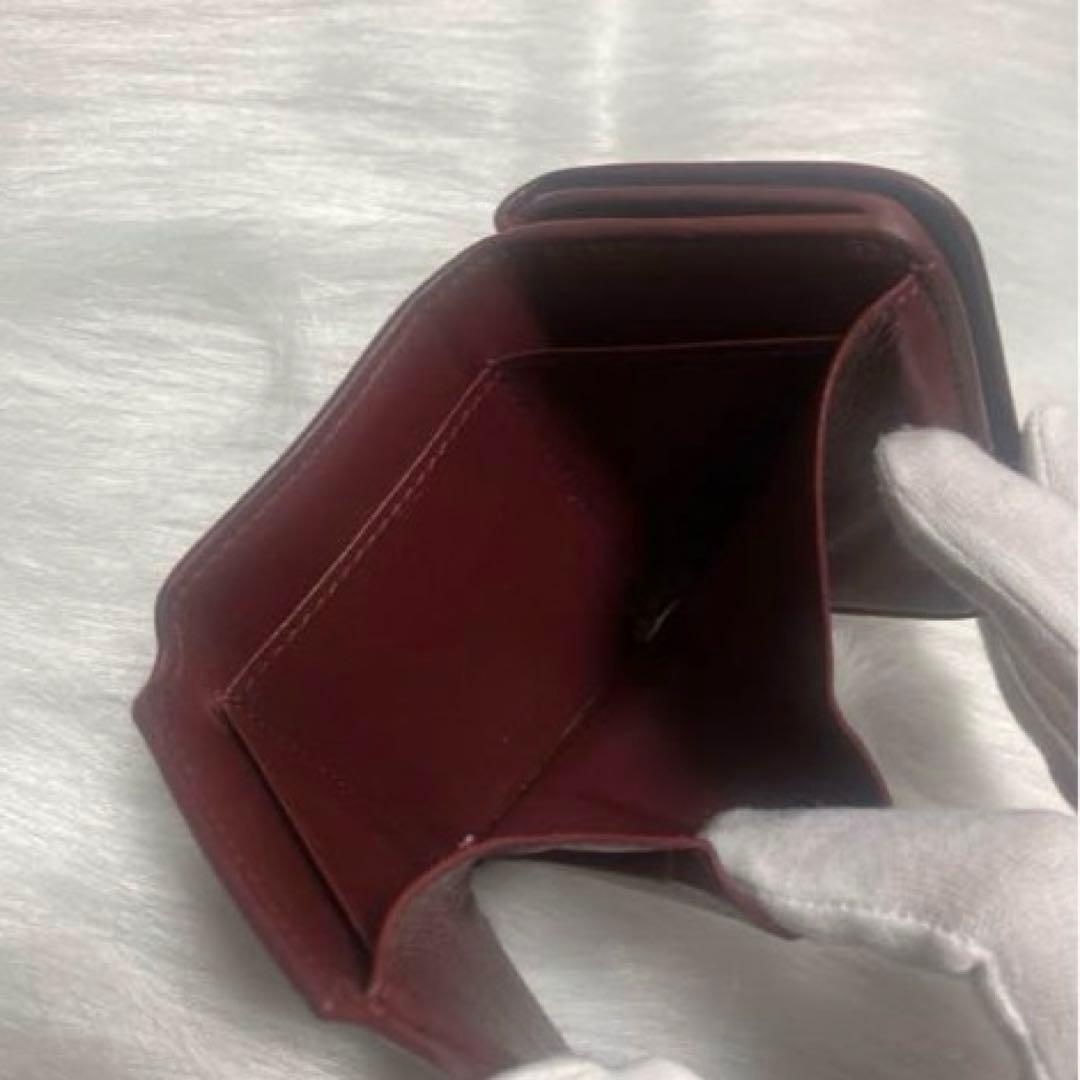 BALENCIAGA三つ折り財布　赤茶色　あずき色