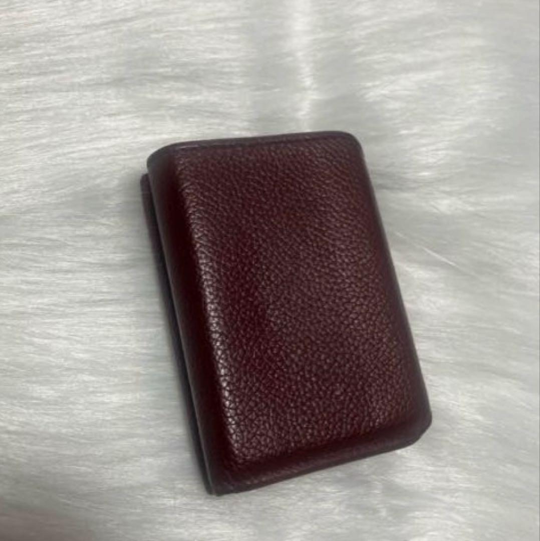 BALENCIAGA三つ折り財布　赤茶色　あずき色
