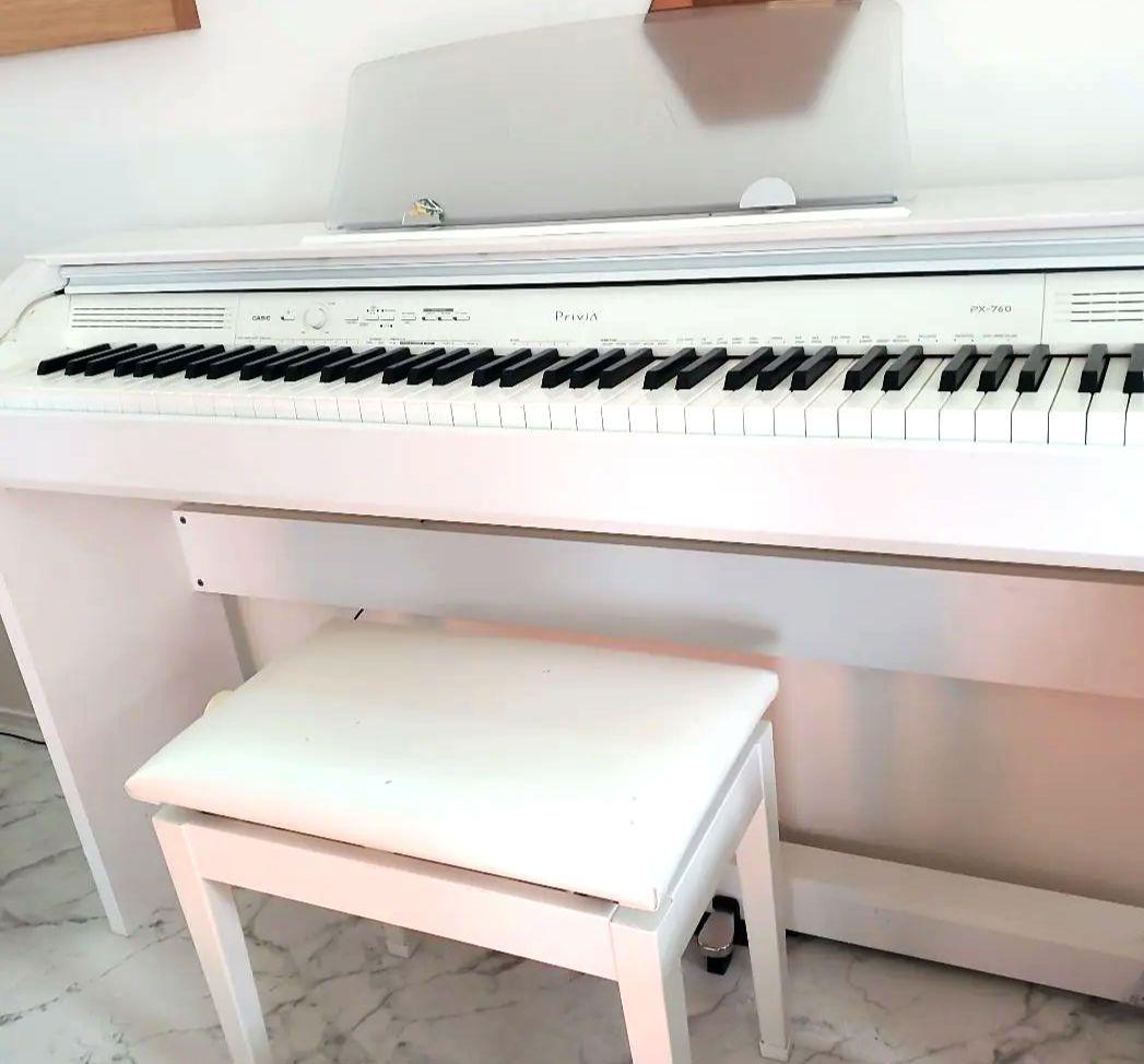 専用CASIO PX-760 ホワイト デジタルピアノ 椅子付き