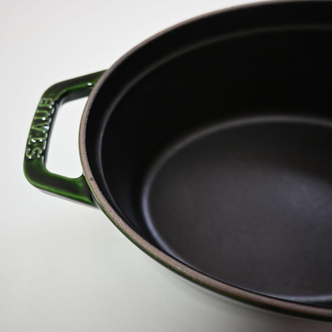 653★ staub ストウブ ココット 鍋 23cm バジルグリーン オーバル