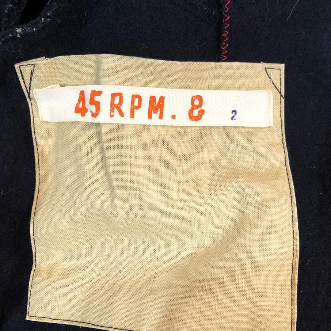 美品　45RPM　ネイビー　ウールジャケット　45アールピーエム 圧縮ウール