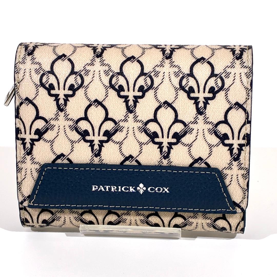 未使用級★ PATRICK COX 二つ折り財布 フルール・ド・リス柄
