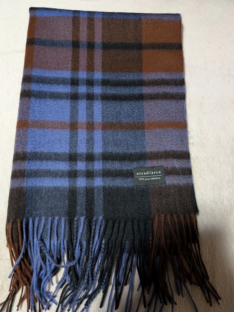 たま様用美品◆カシミヤ１００◆ バイオレットチェック ストール