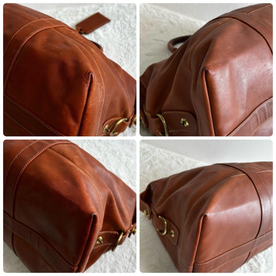 OLD COACH ボストンバッグ　2way　レザー　ブラウン　大容量　USA製