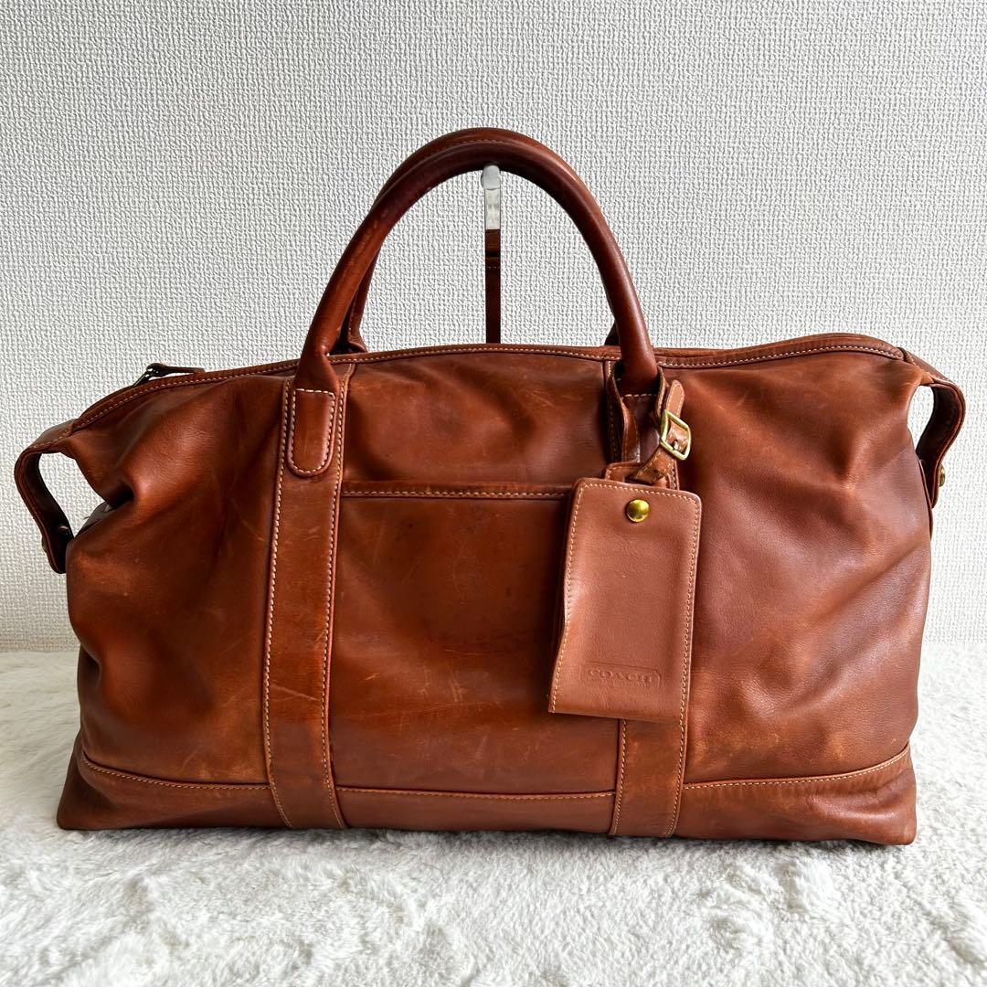 OLD COACH ボストンバッグ　2way　レザー　ブラウン　大容量　USA製