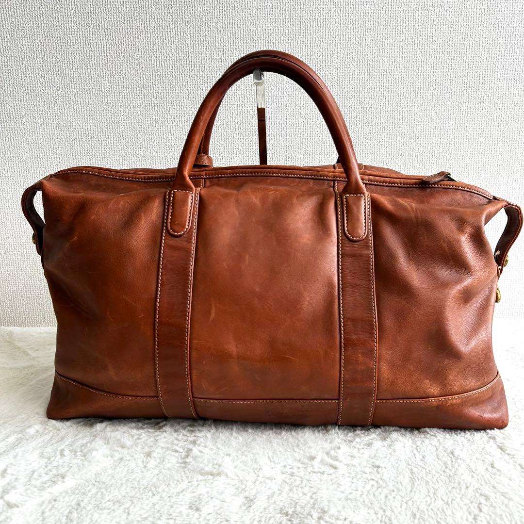 OLD COACH ボストンバッグ　2way　レザー　ブラウン　大容量　USA製