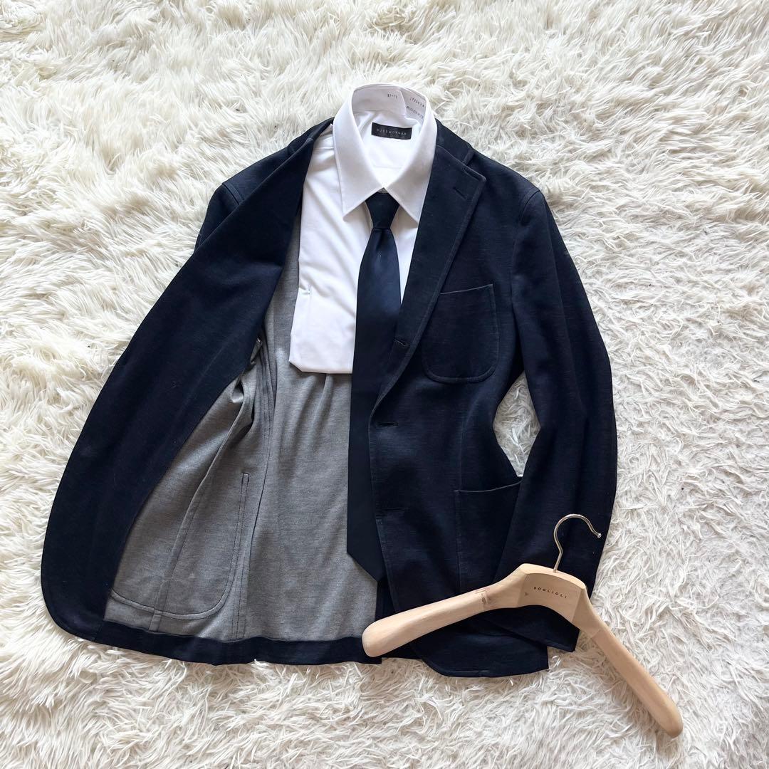 <美品>BOGLIOLI dover ネイビー コットン ジャケット サイズ44