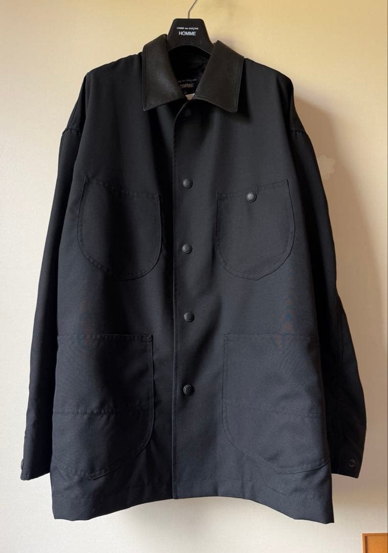 ジャケット・アウター CDGH LEATHER COLLAR COVERALL JACKET