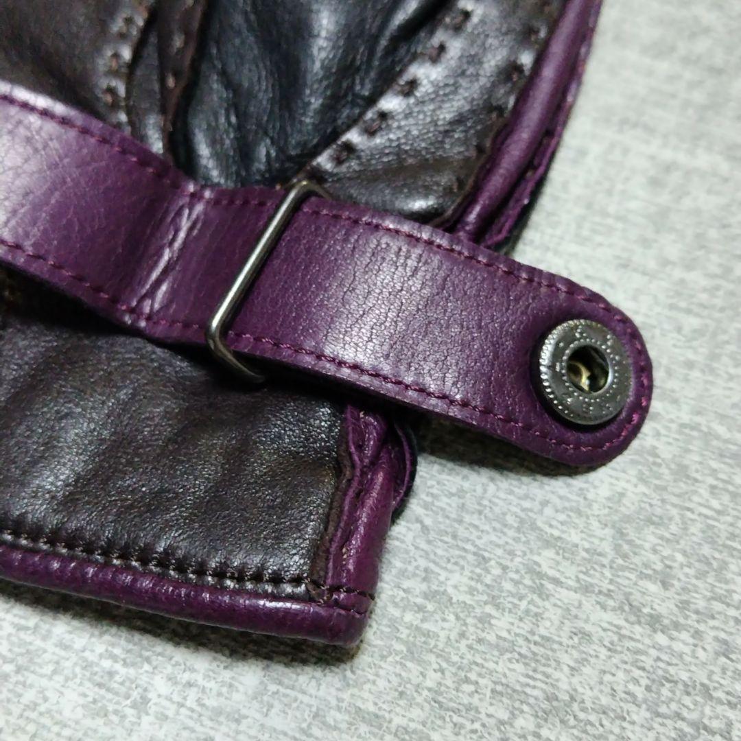 Paul Smith レザー 手袋 24cm 黒 紫 赤 ポールスミス メンズ