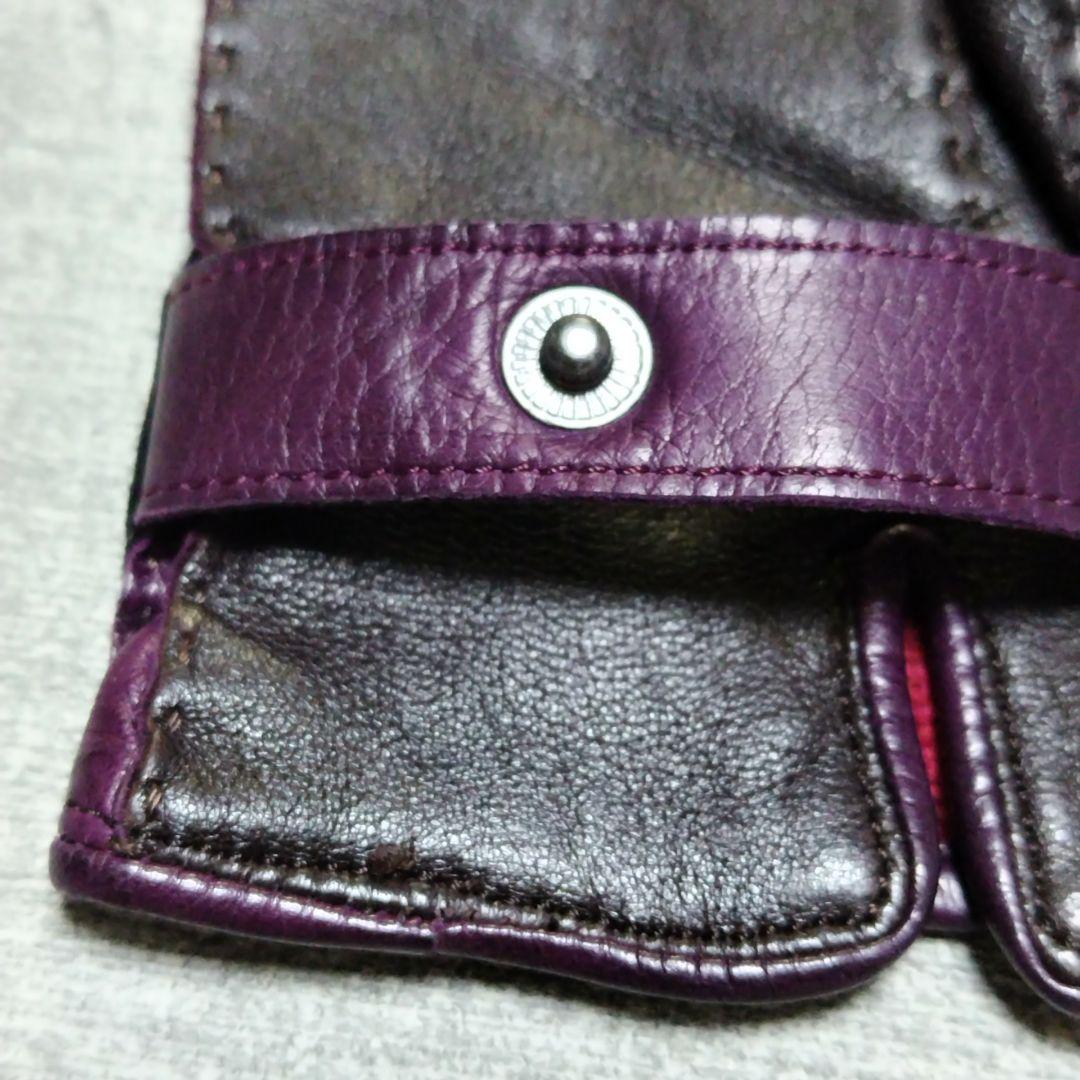 Paul Smith レザー 手袋 24cm 黒 紫 赤 ポールスミス メンズ