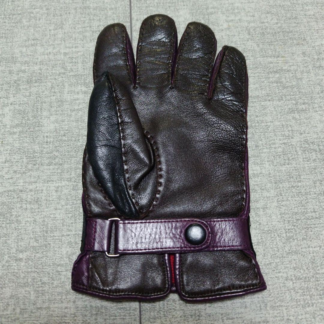 Paul Smith レザー 手袋 24cm 黒 紫 赤 ポールスミス メンズ