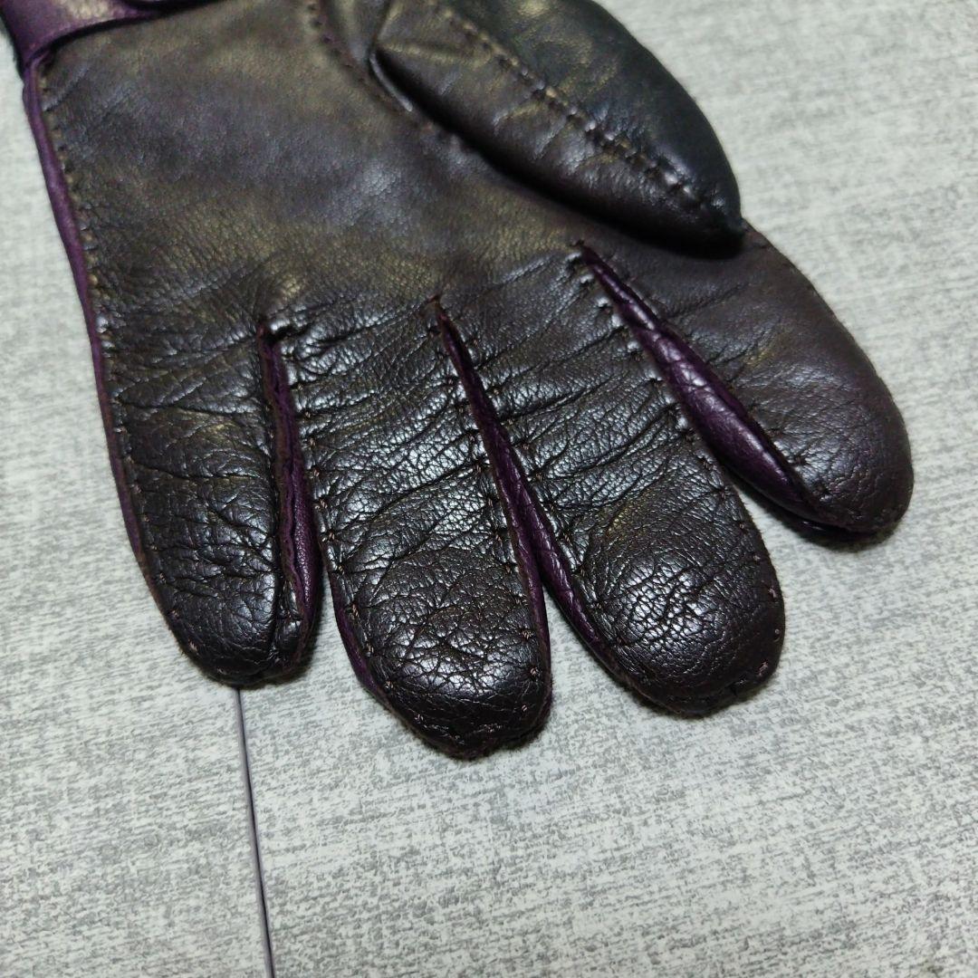 Paul Smith レザー 手袋 24cm 黒 紫 赤 ポールスミス メンズ