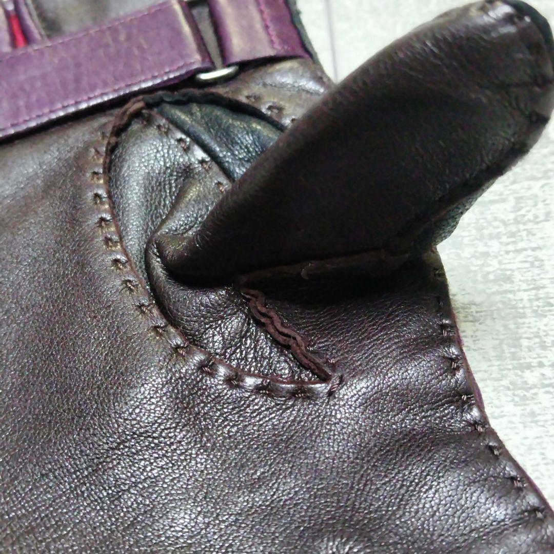 Paul Smith レザー 手袋 24cm 黒 紫 赤 ポールスミス メンズ