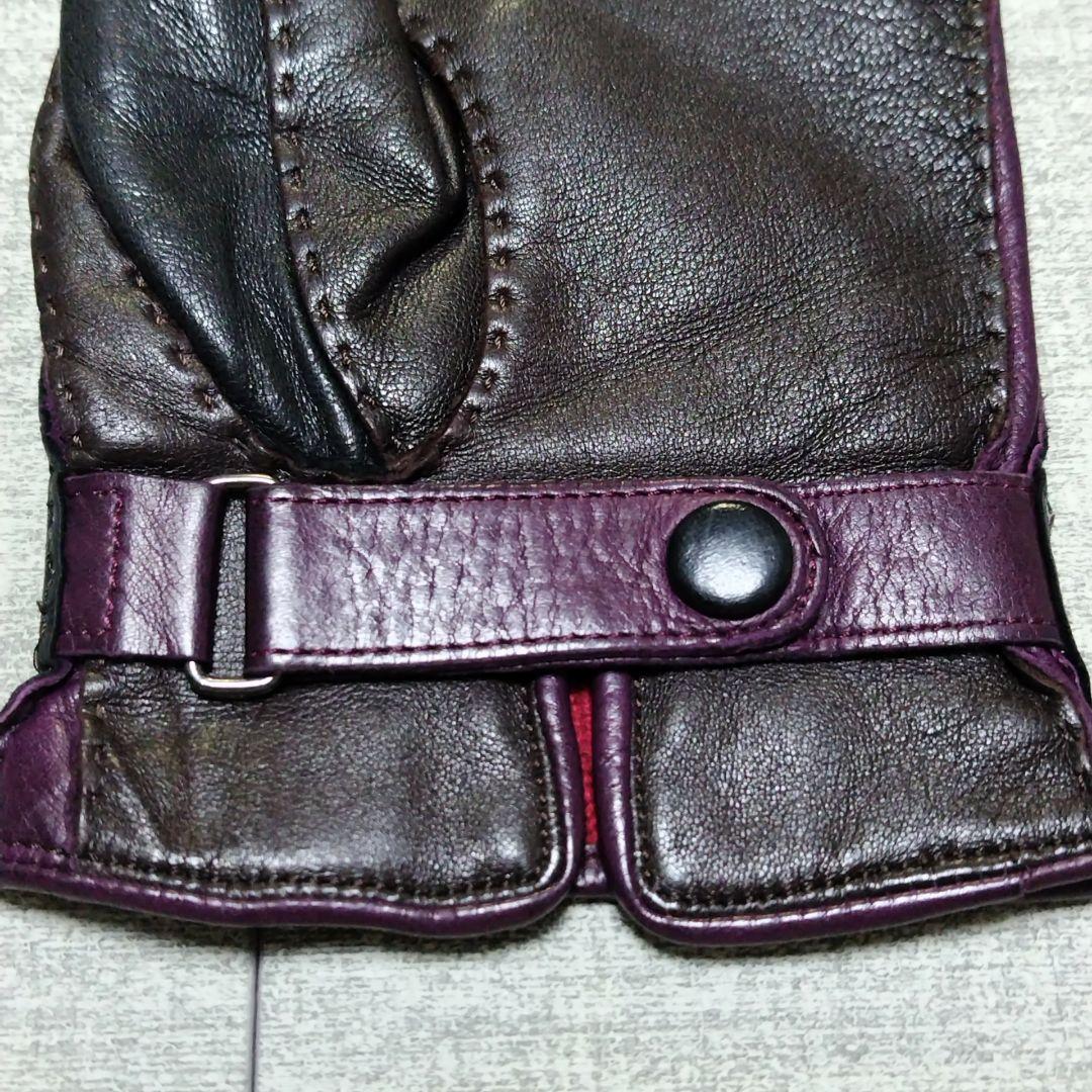Paul Smith レザー 手袋 24cm 黒 紫 赤 ポールスミス メンズ