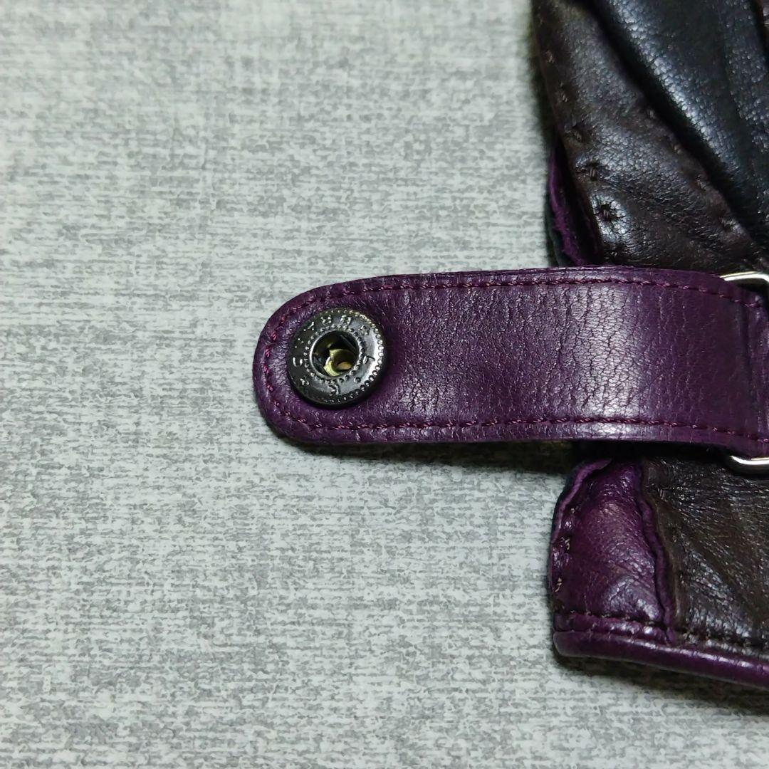 Paul Smith レザー 手袋 24cm 黒 紫 赤 ポールスミス メンズ