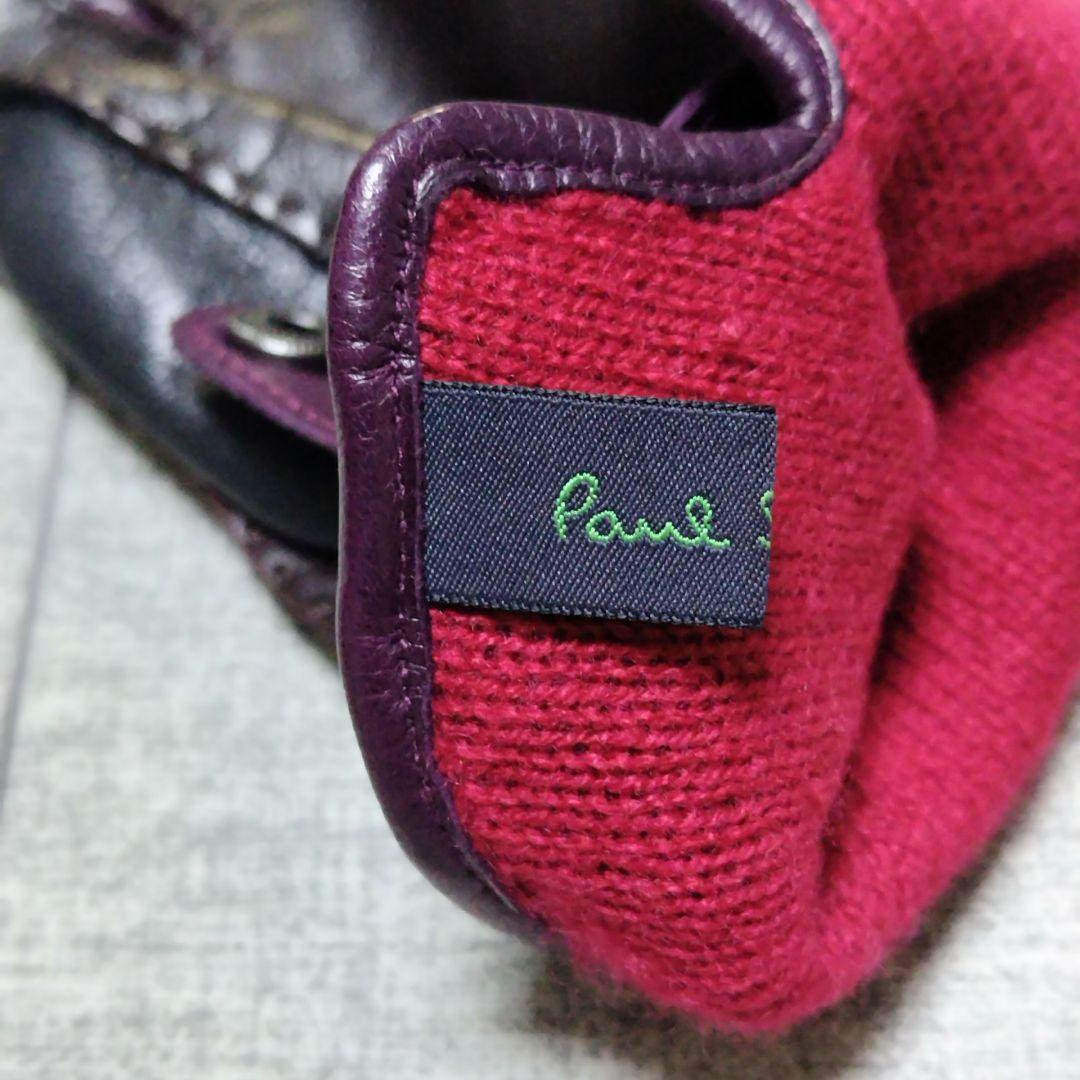 Paul Smith レザー 手袋 24cm 黒 紫 赤 ポールスミス メンズ