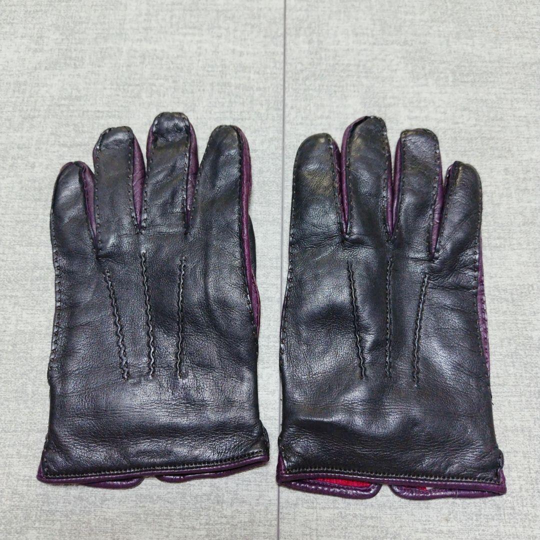 Paul Smith レザー 手袋 24cm 黒 紫 赤 ポールスミス メンズ