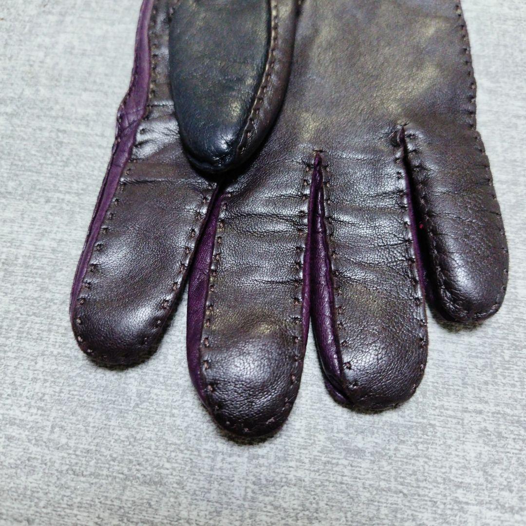 Paul Smith レザー 手袋 24cm 黒 紫 赤 ポールスミス メンズ