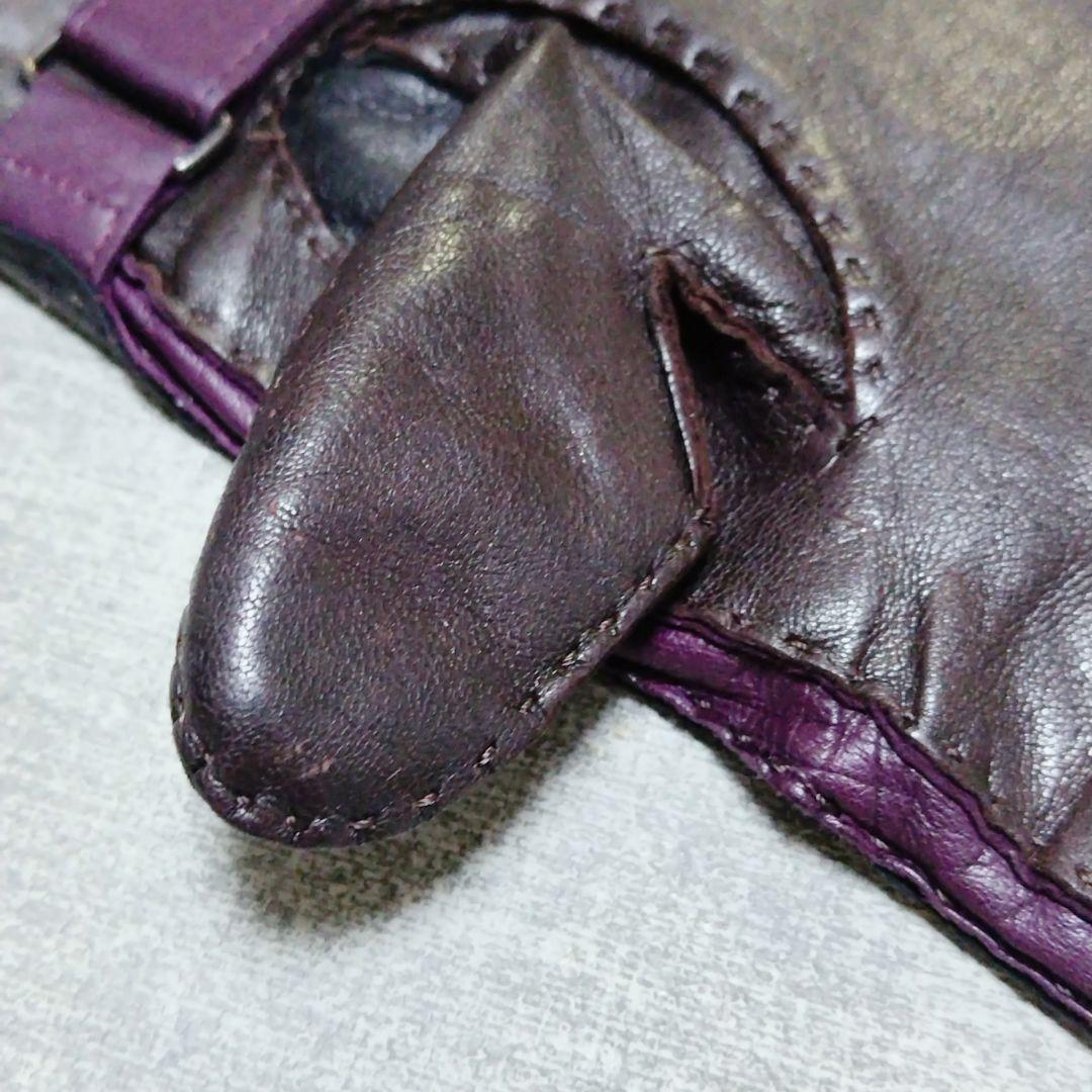 Paul Smith レザー 手袋 24cm 黒 紫 赤 ポールスミス メンズ