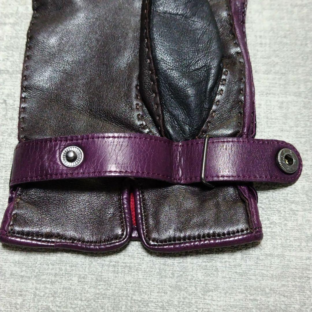 Paul Smith レザー 手袋 24cm 黒 紫 赤 ポールスミス メンズ
