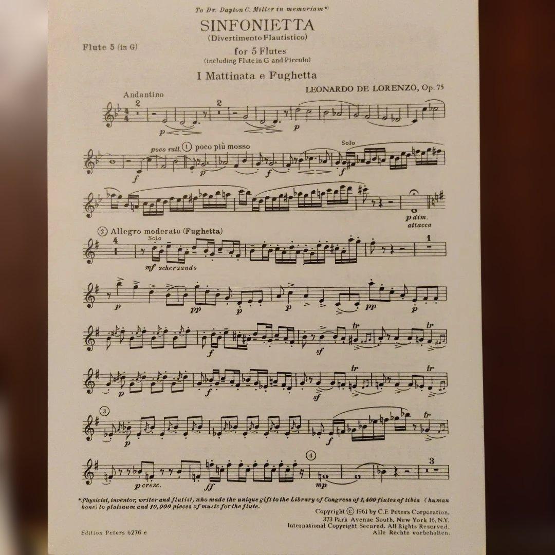 レオナルド・デ・ロレンツォ 作曲 シンフォニッタ