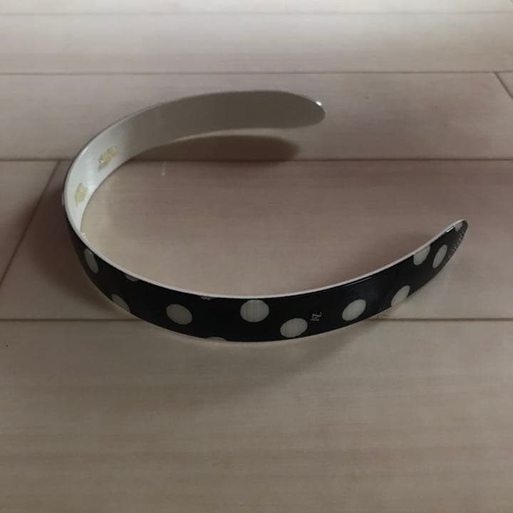 アレクサンドルドゥパリ カチューシャ水玉　黒×白