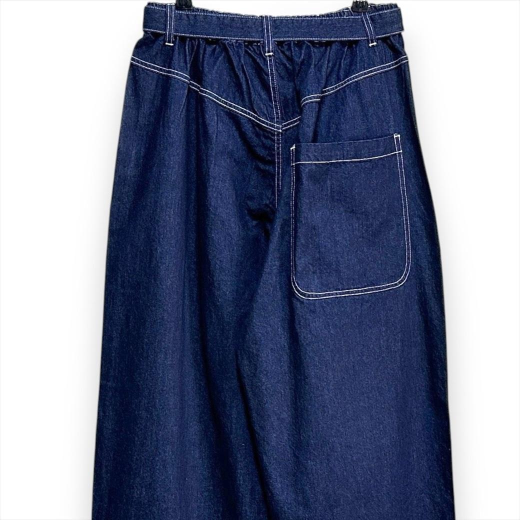 【ScoLar】スカラー らくがきワッペン ベルト付 デニムパンツ タグ付未使用