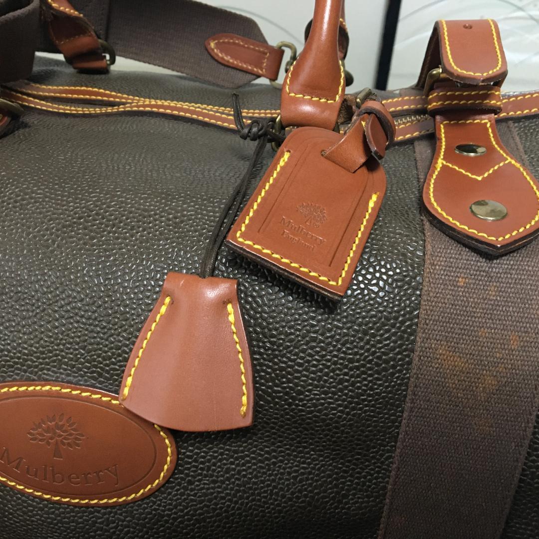 【未使用 汚れあり 南京錠本体欠品】Mulberry 長期保管 ボストンバッグ