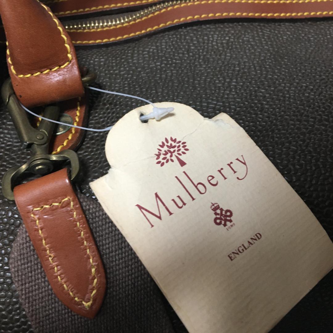 【未使用 汚れあり 南京錠本体欠品】Mulberry 長期保管 ボストンバッグ