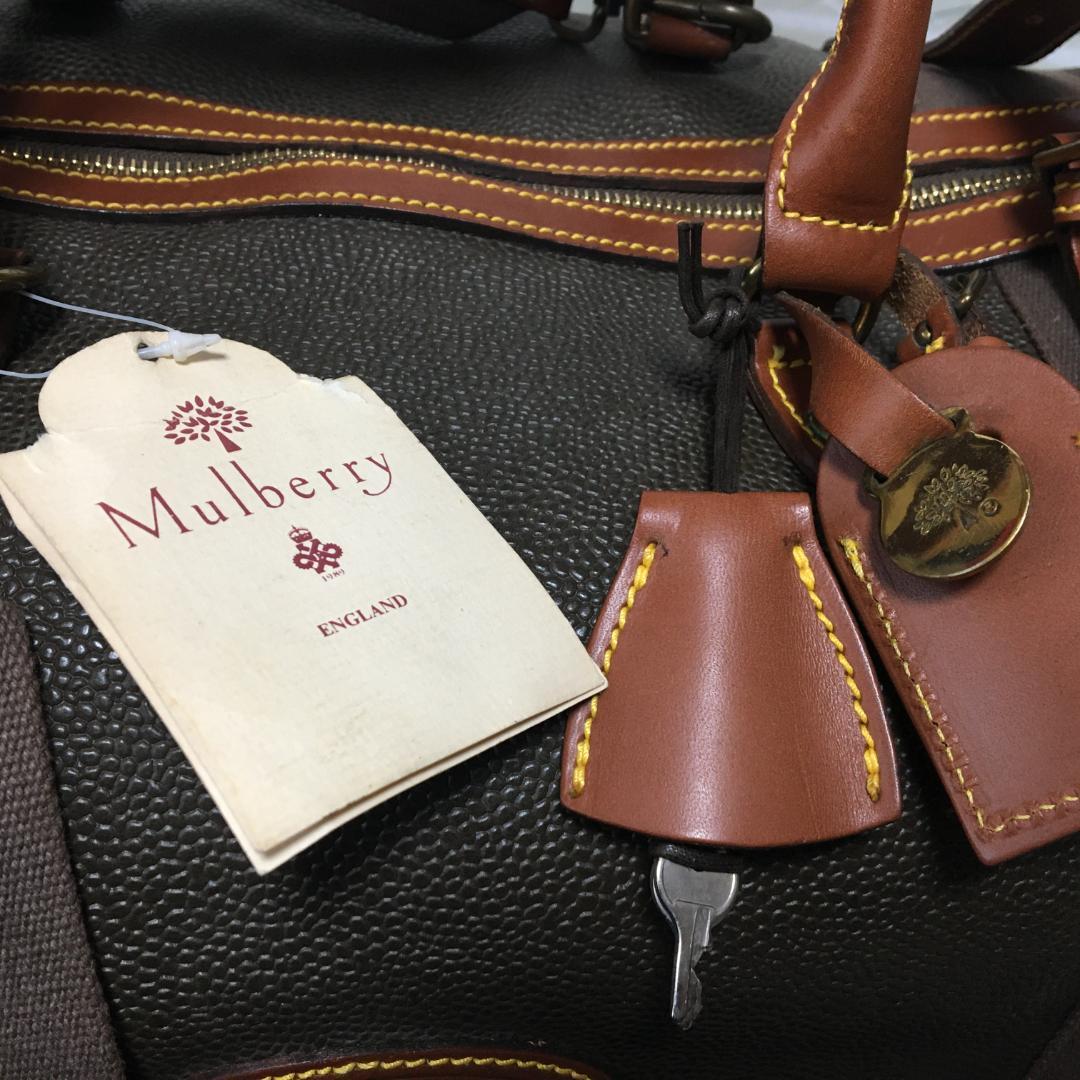 【未使用 汚れあり 南京錠本体欠品】Mulberry 長期保管 ボストンバッグ