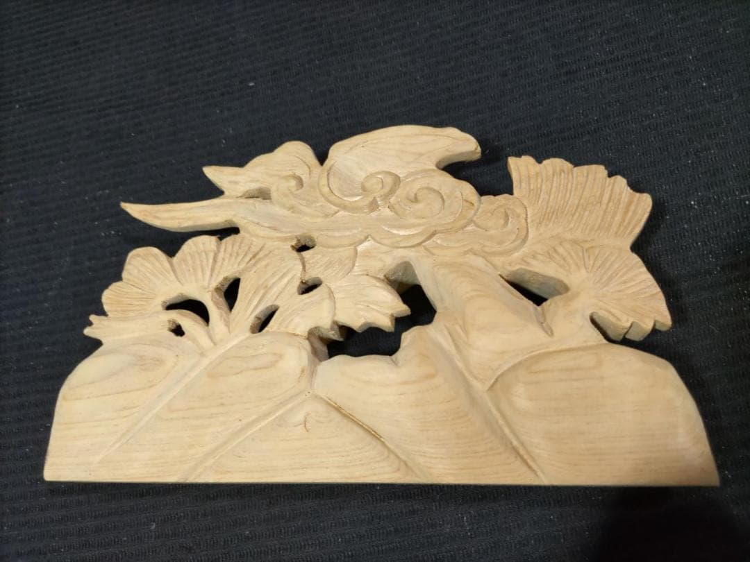 ★最終品です！【鶴亀】山車、お宮、蟇股、神輿彫刻　幅25ｃｍ（かえるまた）