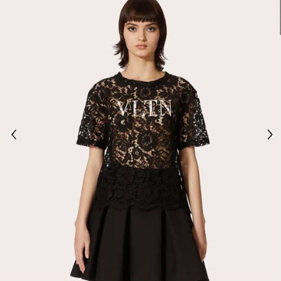 VALENTINO 黒 レース Tシャツ 半袖　サイズM