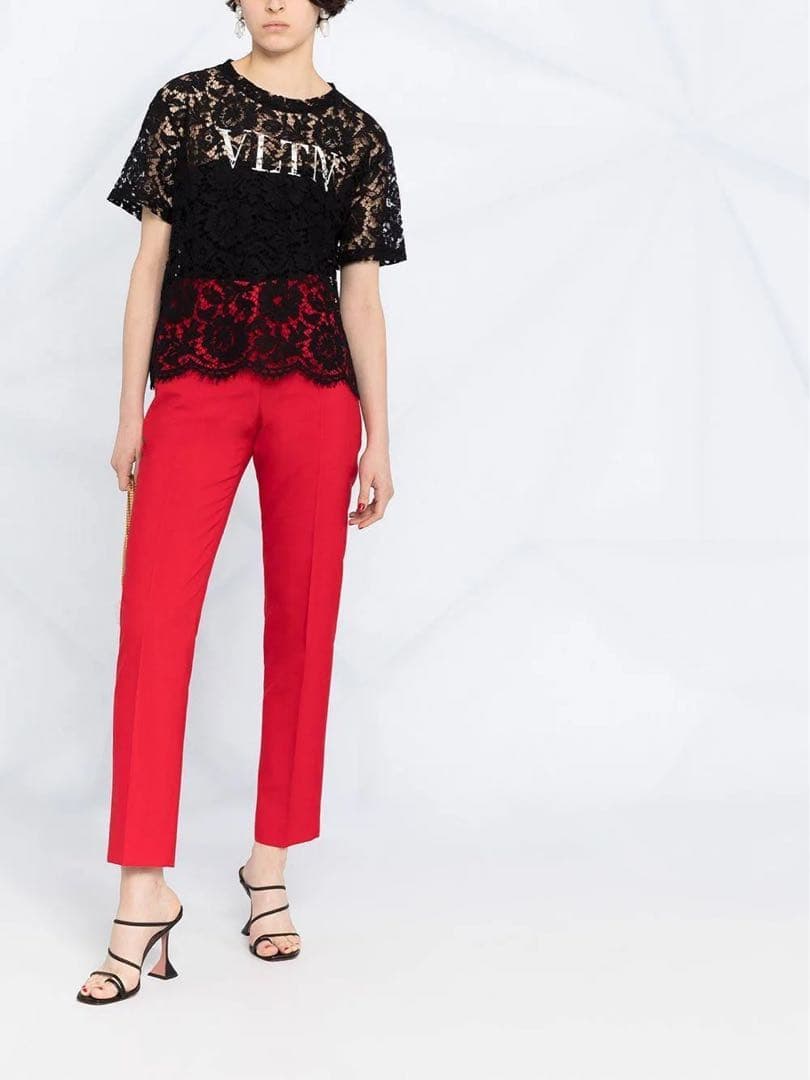 VALENTINO 黒 レース Tシャツ 半袖　サイズM