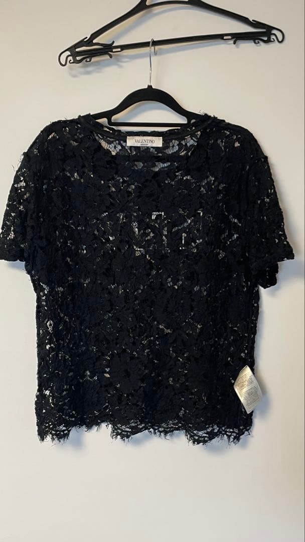 VALENTINO 黒 レース Tシャツ 半袖　サイズM