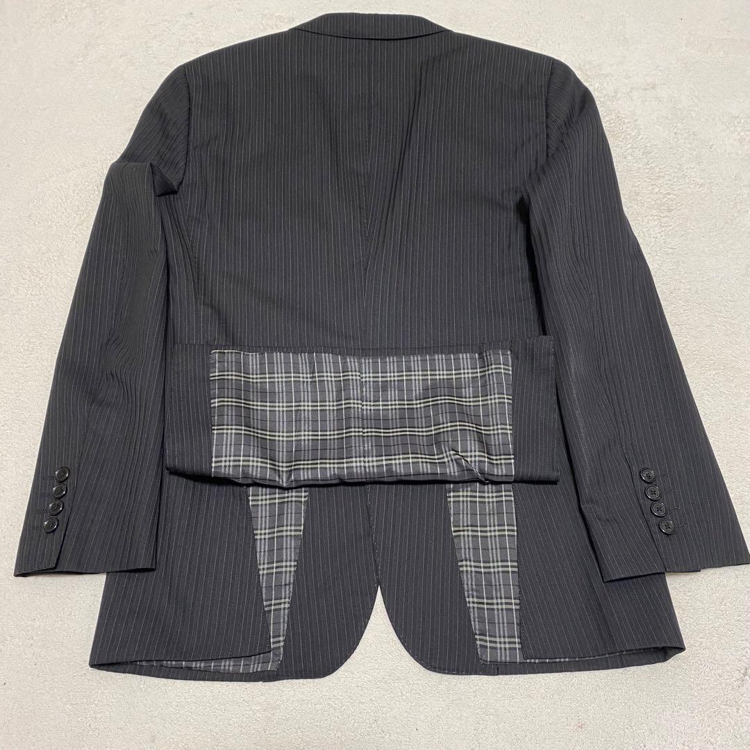 バーバリー　テーラードジャケット　スーツ　ストライプ　ノバチェック　ストレッチ