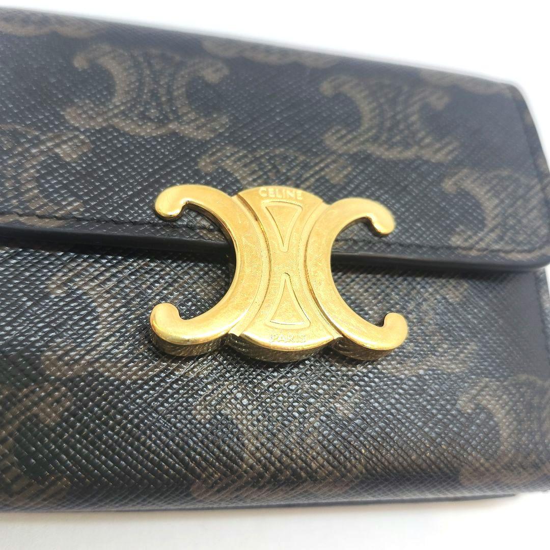 CELINE　セリーヌ　三つ折り財布　トリオンフ　黒 　ブラック
