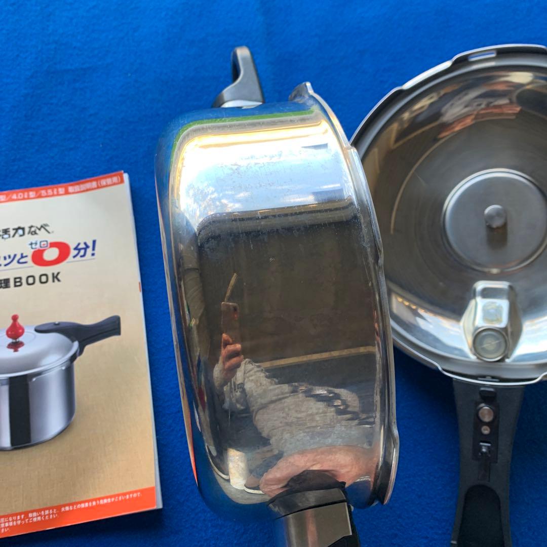 o*a様 アサヒ軽金属 日本製 圧力鍋 3.0L ゼロ活力なべ レシピ付き/中古