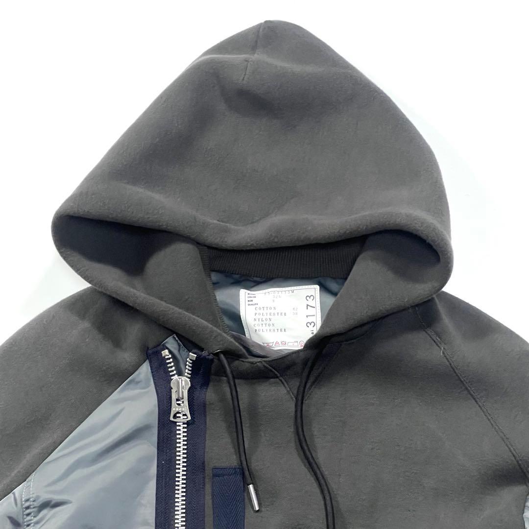 サカイ　sacai　スポンジスウェットブルゾン　23-03173M　グレー　3