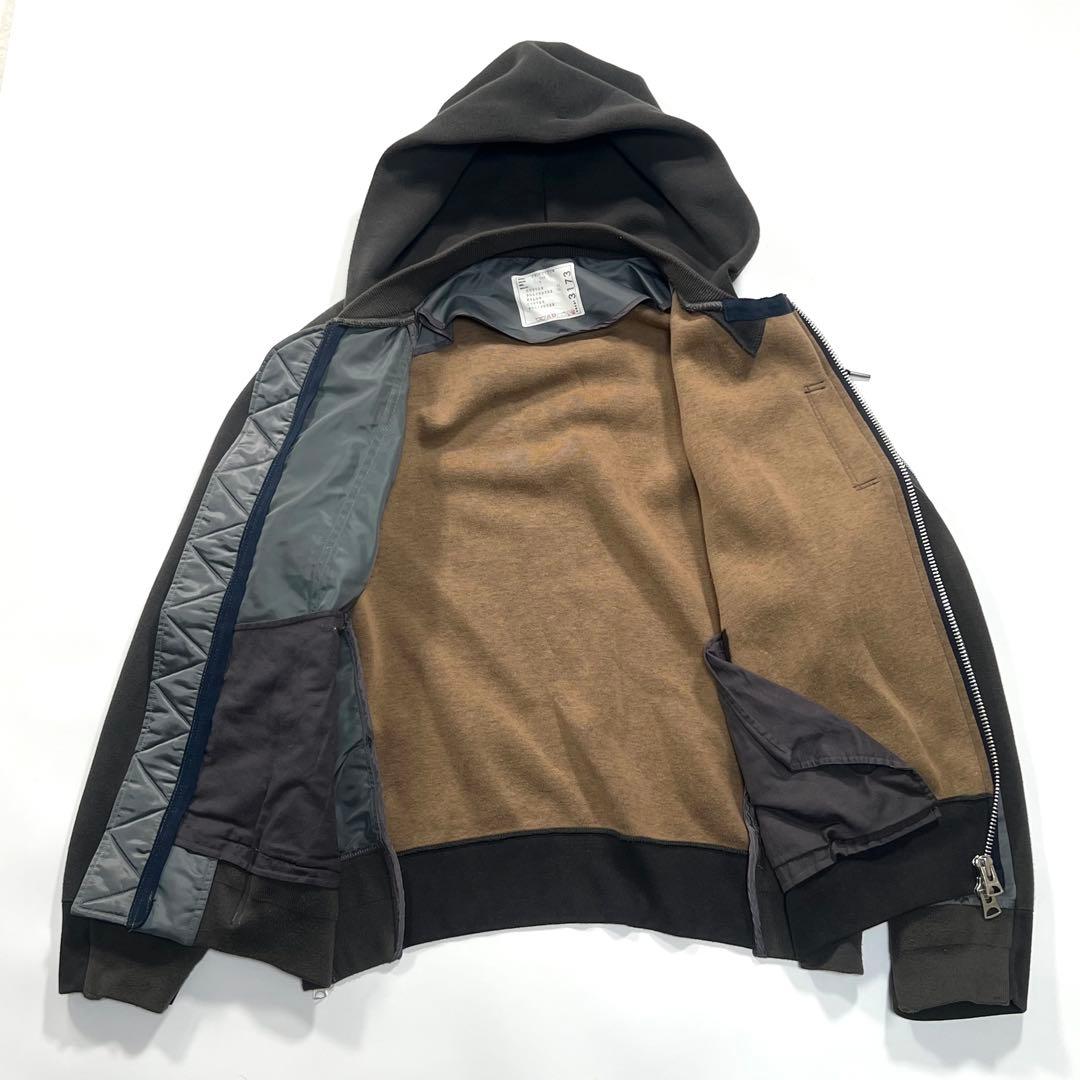 サカイ　sacai　スポンジスウェットブルゾン　23-03173M　グレー　3