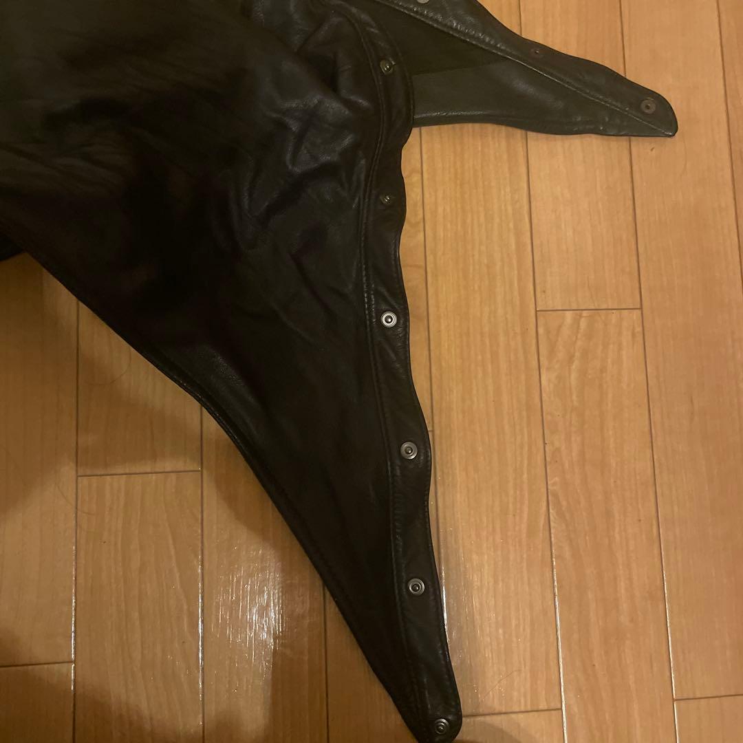田*夫様  FLASHフードレザーベスト 髑髏ボタン
