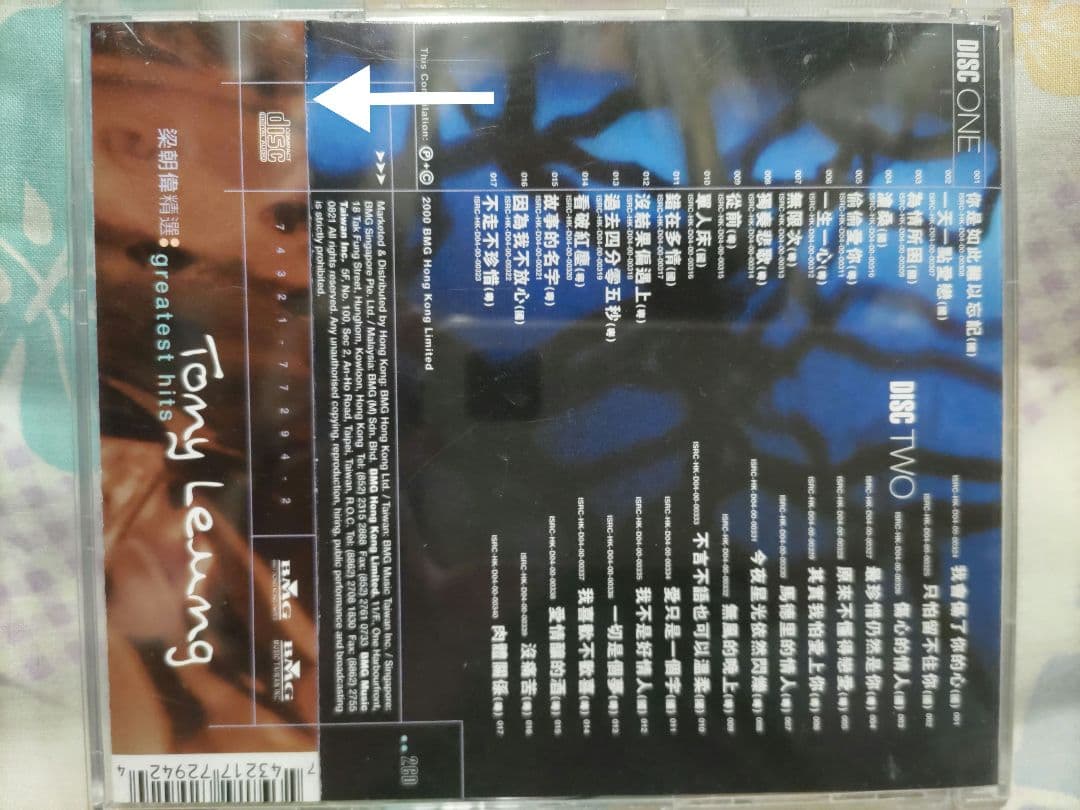 ;·【廃盤】トニーレオン(梁朝偉)CD「精選greatest hits」