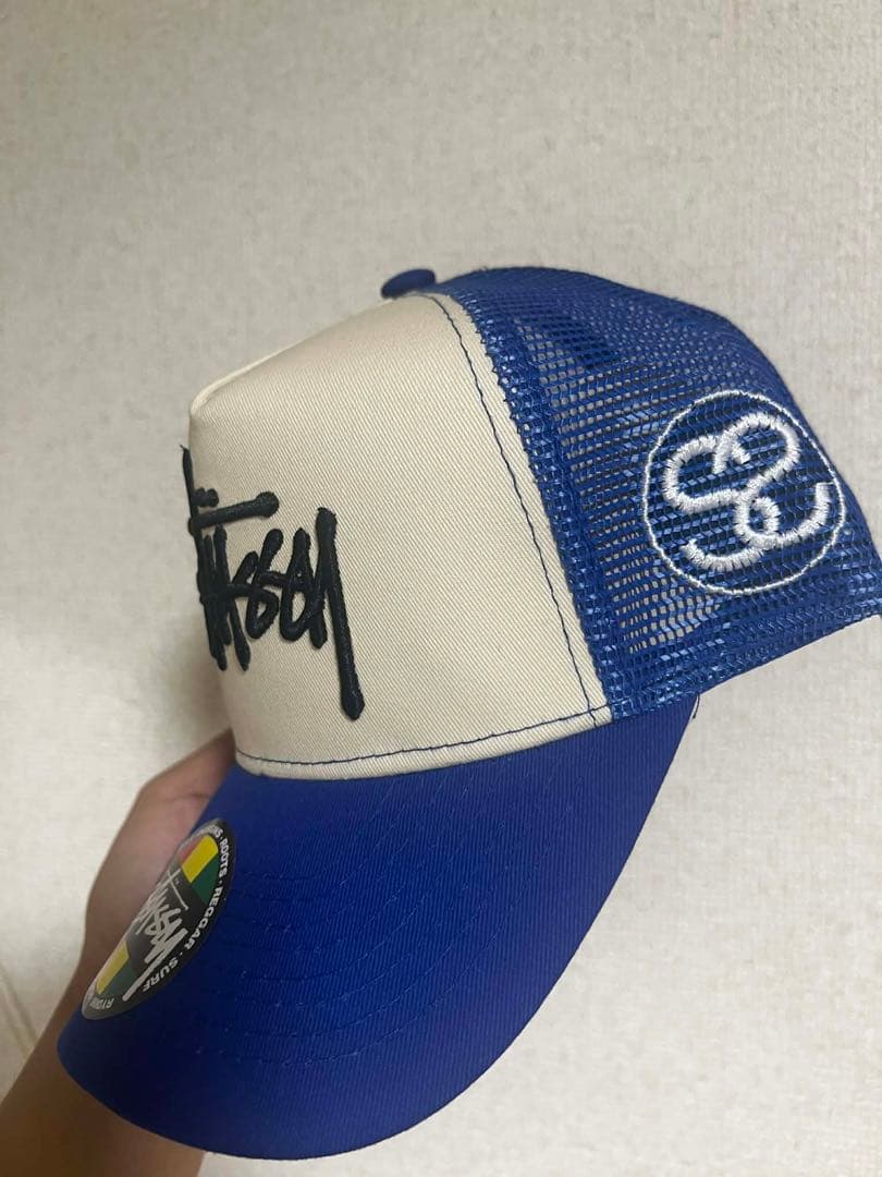 帽子 Stussy Trucker Cap - Beige/Blue