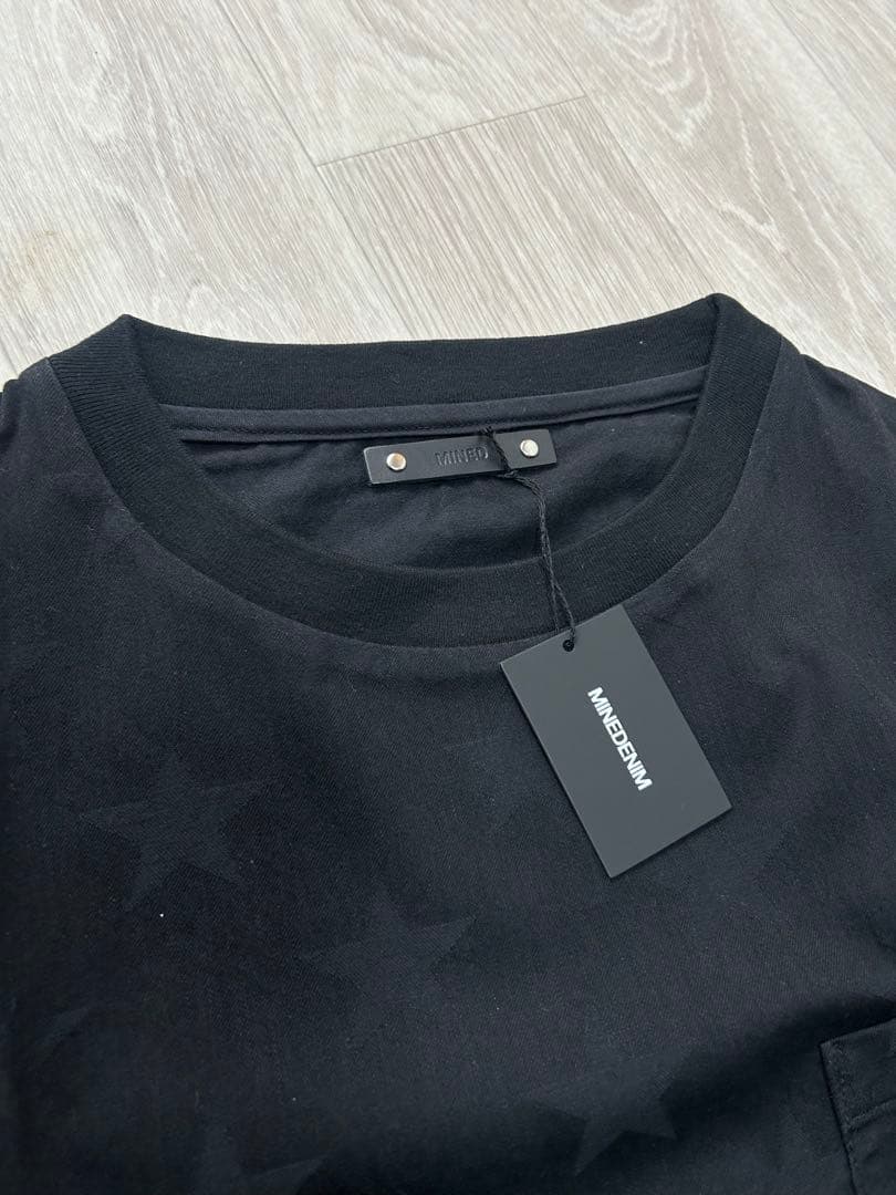MINEDENIM shadow star side zip Tシャツ 3