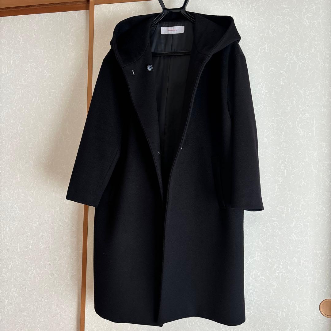 JOURNAL STANDARD フード付きロングコート 黒