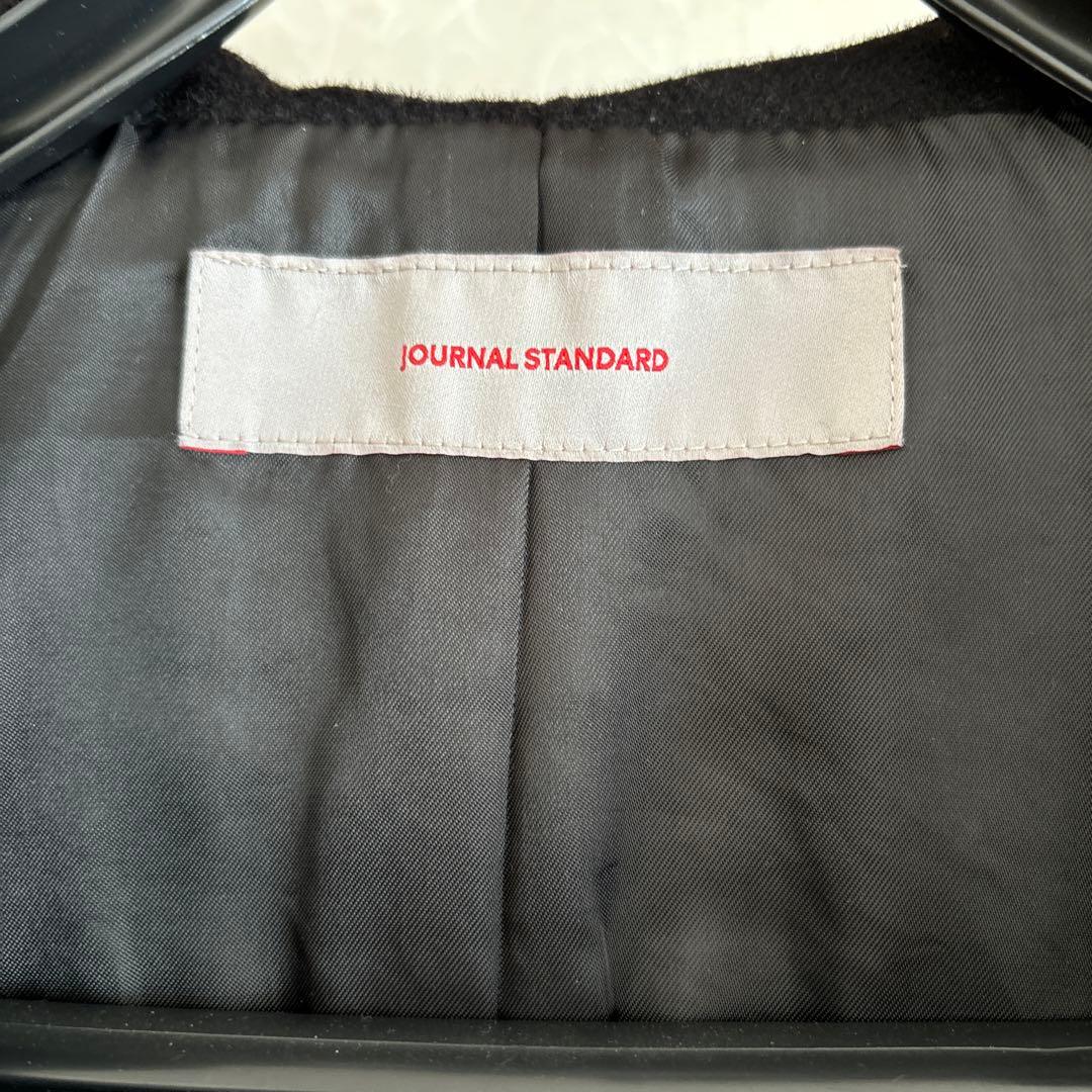 JOURNAL STANDARD フード付きロングコート 黒